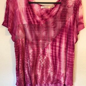 Tue dye pink short sleeve shirt